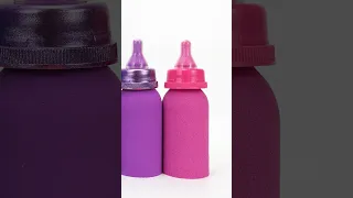 Satisfying Video l Making Rainbow Milk Bottle With Kinetic Sand Cutting ASMR #14