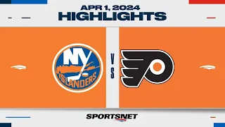 NHL Highlights | Islanders vs. Flyers - April 1, 2024