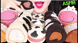 ASMR MILK COW FOOD *DONUTS, ROLL CAKE, MACARON ICE CREAM 얼룩 마카롱, 도넛, 아이스크림 먹방 JANE ASMR 제인