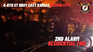 2nd Alarm Residential Fire @K-6th St Brgy East Kamias Quezon City