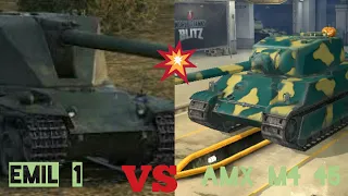 AMX M4 45 almost kills Emil I in Oasis Palms (WoT Blitz Gameplay)