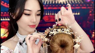 [ASMR] Traditional Chinese Hair Styling and Head Measuring