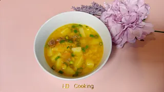 Гороховый суп, получается очень вкусный и наваристый из-за классного метода приготовления.