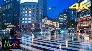 【4K HDR ASMR】Heavy Rain Night Walk in Tokyo Ginza｜Sleep & Relax