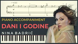 DANI I GODINE – Nina Badric | Piano Karaoke Cover & Lyrics + NOTE