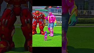 RGB Hulk And RGB Baby Saved Spiderman From Venom 😲 #Shorts #Gta5 #Cartoon #Viral #shortsfeed