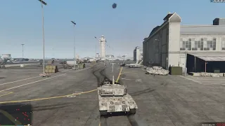 Stole tank from military base | GTA 5 | five star escape | military base rampage
