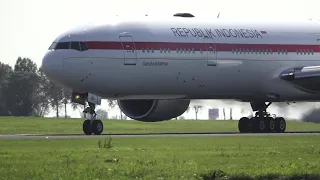 REPUBLIK INDONESIA! Garuda Indonesia Boeing 777-300ER (PK-GIG) Take Off At AMS 36L