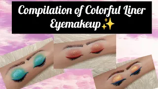 Colorful Liner Eyemakeup Tutorial | Compilation of Colorful Liner Eyemakeup