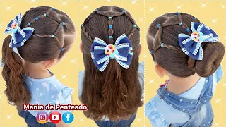 Penteado Fácil para Meninas com Liguinhas | Easy and Fast Hairstyles with Rubber Band for Girls 🍭🥰