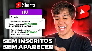 COMO GANHAR DINHEIRO COM YOUTUBE SHORTS SEM APARECER (A VERDADE)