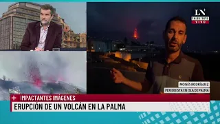 Erupción de un volcán en La Palma, España.