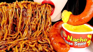 ASMR BLACK BEAN NOODLES JJAJANGMYEON KIELBASA SAUSAGE 킬바사소세지 짜장면 먹방 MUKBANG EATING SOUNDS| ZOEY ASMR