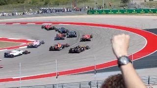 Start Of The 2017 United States Grand Prix From Turn 1