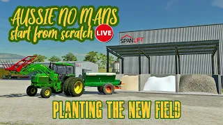 🔴LIVE 🔴 Start from Scratch Aussie No Man - Planting the new field - FS22