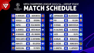 Match Schedule UEFA Champions League 2023/24 Group Stage