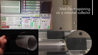 Melt Electrospinning on a Mandrel Collector