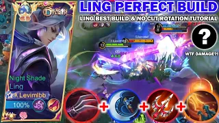 LING PERFECT GAMEPLAY AND BEST BUILD AFTER NERF!! | LING NO CUT FULL EXPLAINED ROTATION TUTORIAL!!