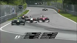 Felipe Massa overtake on Adrian Sutil Canadian GP 2010