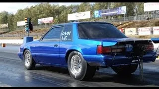 9 Second Turbo 6 Speed Mustang Pass; Street Car Pump Gas In Car & Track View