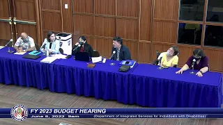 FY 2023 Budget Hearing - Senator Joe S. San Agustin - June 6, 2022 9AM DISID