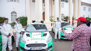 SEE FRIENDLY PRESIDENT UHURU INTERACTING WITH YOUNG SAFARI RALLY DRIVERS AT STATE HOUSE, NAIROBI!!