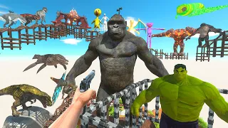 Parkour & Rescue Hulk - Jumping in Lake with BIG BOSS KING KONG - Animal Revolt Battle Simulator