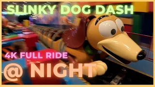 Slinky Dog Dash @ Night| Full Ride| In 4K!!!!