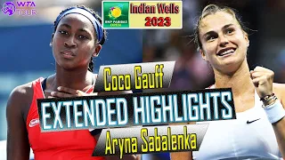 Coco Gauff vs Aryna Sabalenka Full Match Highlights QF | Indian Wells 2023