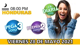 Sorteo 08 PM Loto Honduras, La Diaria, Pega 3, Premia 2, viernes 28 de mayo 2021 | ✅ 🥇 🔥💰