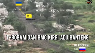 Close combat of Russian T-80BVM tanks dueling BMC Kirpi Türkiye NATO.