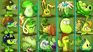 Random 16 Team GREEN Plants Battlez - Who Will Win? - PvZ 2 Team Plant vs Team Plant