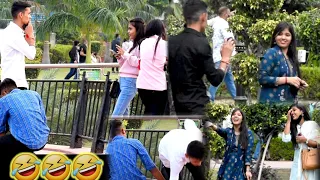 Running into Poles 😂 while staring at 😍Girl's part-4|| Epic Reaction...HarshitPrankTv