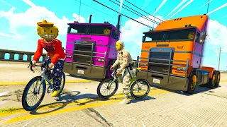 BICIS vs CAMIONES! SOY EL MEJOR DEL MUNDO!! - GTA V ONLINE