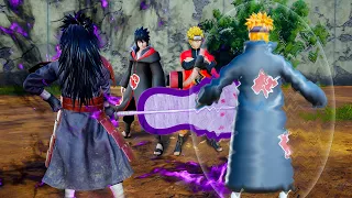 Sage Naruto & Sasuke Vs Pain & Madara Full Fight (4K 60fps) JUMP FORCE