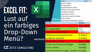 Wollt ihr in Excel ein farbiges Drop-Down Menü erstellen? 🟩🟨🟥