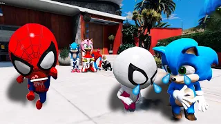 TODOS OS BEBÊS FUGIRAM DE CASA NO GTA 5 !!! (HOMEM ARANHA, SONIC, HULK)