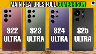 Samsung Galaxy S22 Vs Galaxy S23 Ultra Vs Galaxy S24 Ultra Vs Galaxy S25 Ultra Specs Review