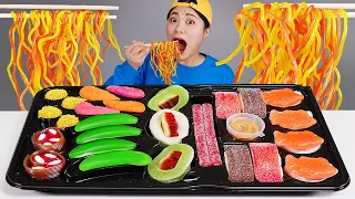 초밥 먹방 Sushi Gummy Jelly , Jelly Noodles Mukbang DONA 도나