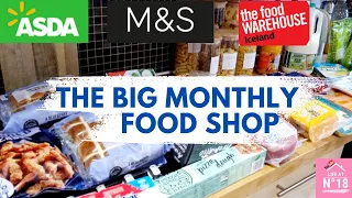 HUGE MONTHLY RESTOCK GROCERY HAUL | MARKS & SPENCER, ASDA & ICELAND SHOPPING 🛒