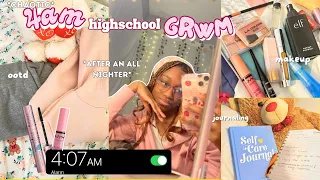 my realistic 4AM HIGHSCHOOL MORNING ROUTINE after all nighter ~ chitchat, journaling, ootd, chaos