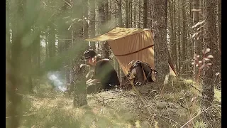 Day Hike in Pine Forest, Cimbrer Tarp, Djärv  Crook knife, Fatwood, coffee and lunch