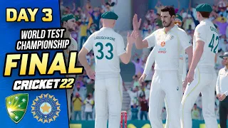 WTC Final - Australia v India - Day 3 Highlights  | Cricket 22 Gameplay