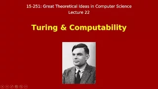 Great Ideas in Theoretical Computer Science: Computability (Spring 2013)