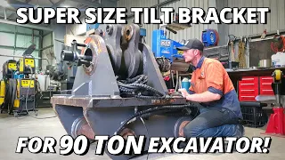 Repair SUPER SIZE Tilt Bracket for 90T Excavator | Line boring & Machining