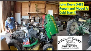 John Deere A Cold Start and X485 Fuel Pump Replacement