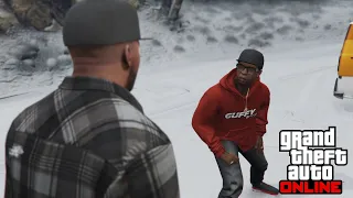 Lamar roasts Franklin again but Now there is Snow | GTA Online The Contract