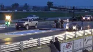 Chevy Silverado Duramax vs Volkswagen R32 at Mid America Motorplex