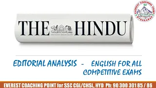 The Hindu Newspaper Editorial Analysis - English Vocabulary for All Competitive Examinations