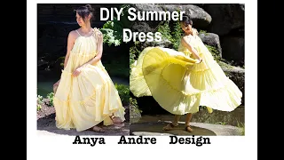 Sewing Summer Dress / Beach Dress / Sewing Tutorial/